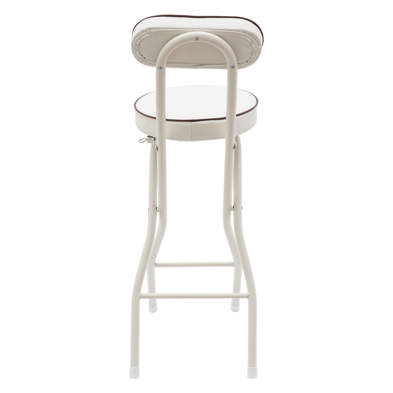 2PCS Folding Stool  High Chairs, White