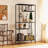 Tall bookcase with 4 open Compartments and Metal Legs