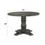 Table de salle à manger ronde en bois aggloméré gris neutre avec base à piédestal, pouvant accueillir 4 personnes, pour les salles à manger rustiques