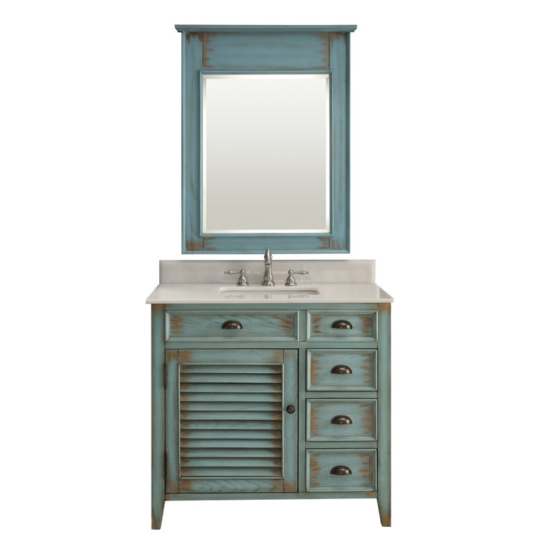 Snell 36'' Single Bathroom Vanity with Marble Top