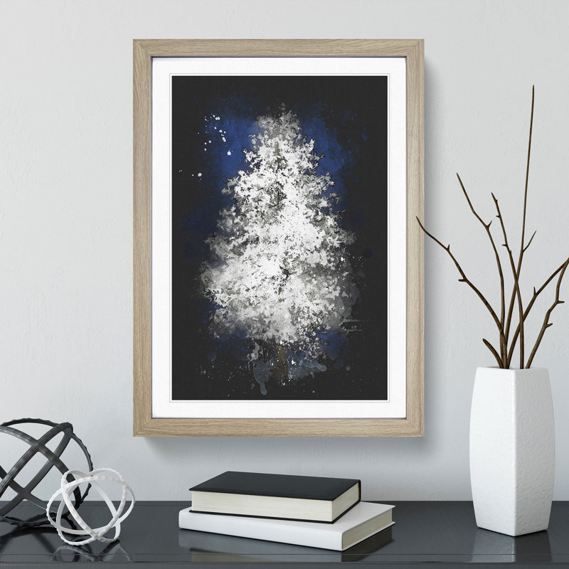 Tree at Winter - Picture Frame Graphic Art Print, 87cm H x 62cm W x 2cm D, Oak Framed