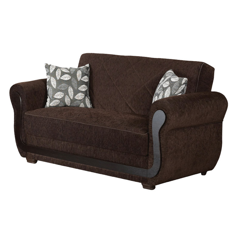 67'' Upholstered Convertible Sofa, Brown Chenille