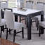 Table de salle à manger élégante en faux marbre 1 pièce avec pieds gris anthracite