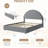 Upholstered Boucle Platform Bed with Storage Drawers & Round Headboard, Heavy Duty Noise Free-498254292-498254288