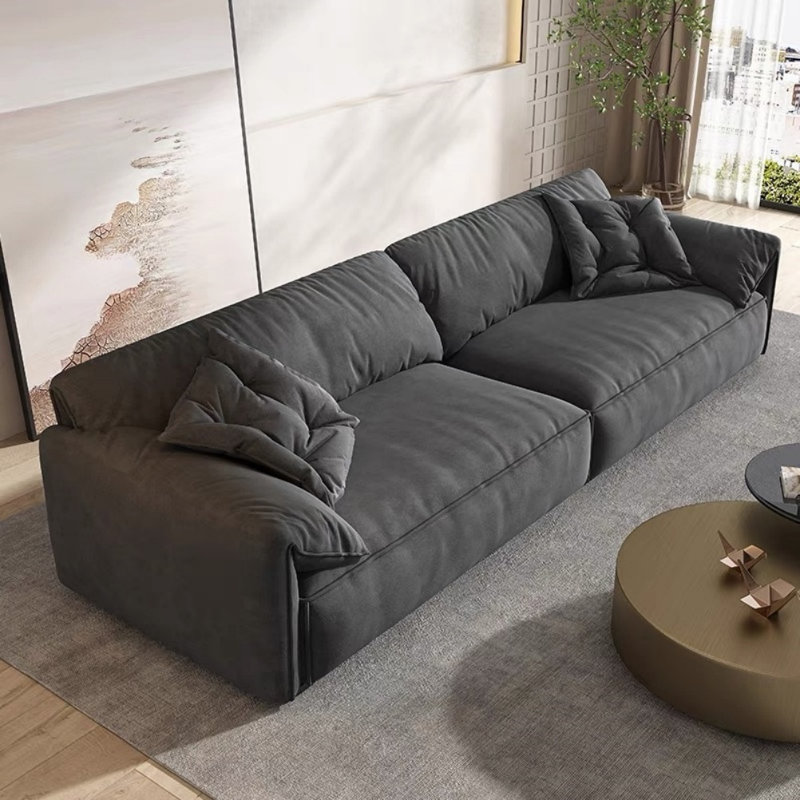 Canapé moderne et simple et créatif, H 41,34 po x l 110,24 po x P 31,5 po, Noir gris