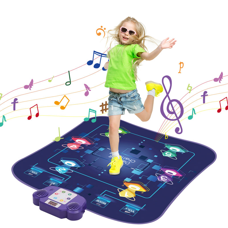 Tapis de danse pour enfant, L 10,24 po x L 11,22 po, Bleu