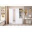 Armoire 4 portes avec tablettes, tiroirs et miroir pleine grandeur-489563296