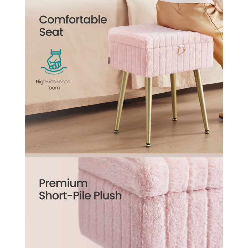 Steel Accent Stool, Pink