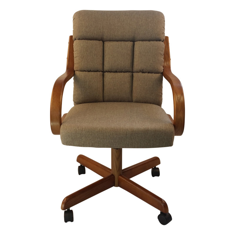 Camile Swivel & Tilt Caster Dining Arm Chair, Toast Tweed