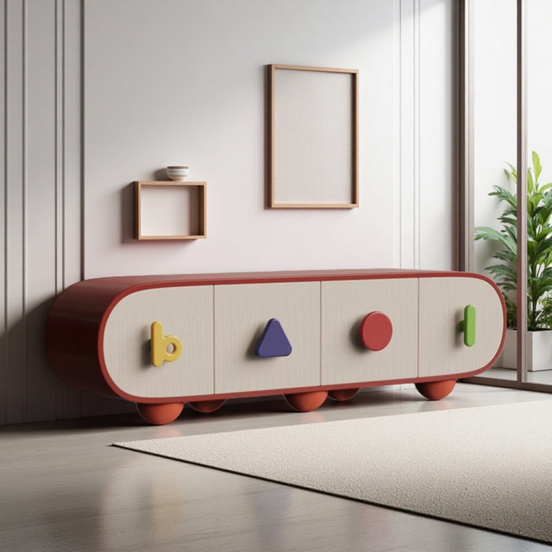 Meuble télé moderne, simple et tendance, Rouge