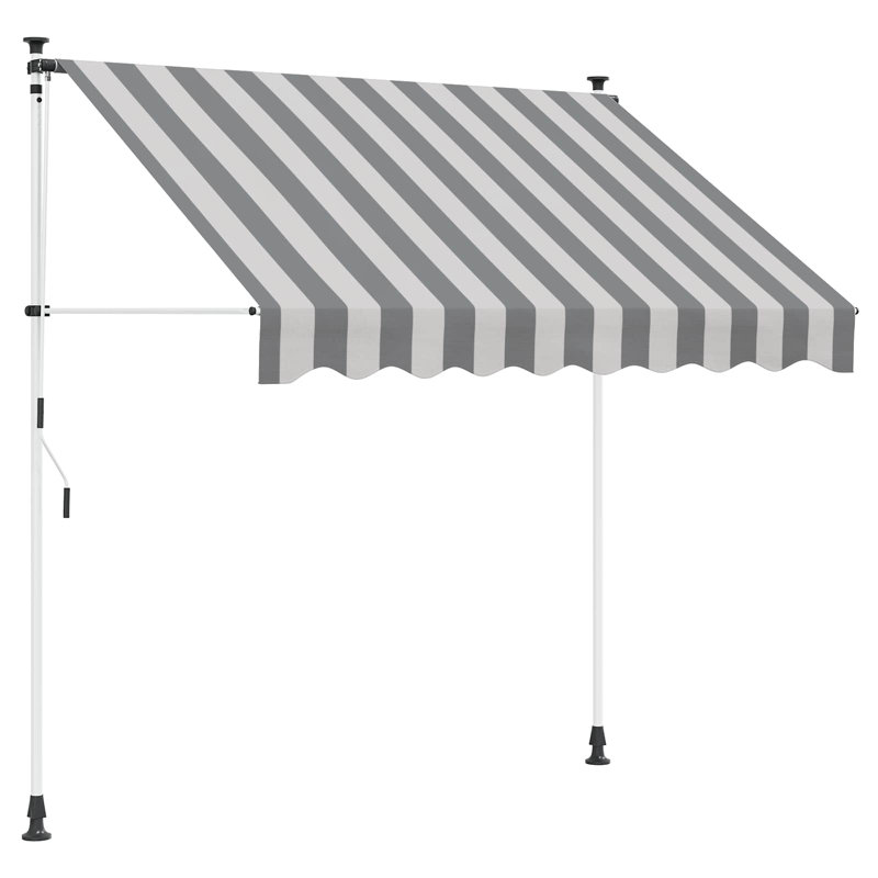 VidaXL Retractable, White/Anthracite Striped, 300cm H x 200cm W x 115cm D