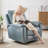 Living Room Casual Faux Leather Swivel Recliner-1690211668
