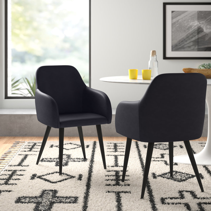 Chaise de salle à manger Agostini, Noir, Noir