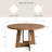 47'' Round Base Wood Farmhouse Dining Table for 4-6 People - Rustic Kitchen & Dining Room Table with Cross Legs-2082145489