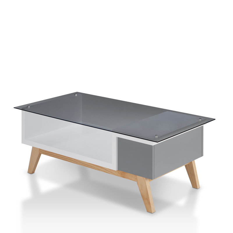 Alijah Coffee Table with Storage, Grey