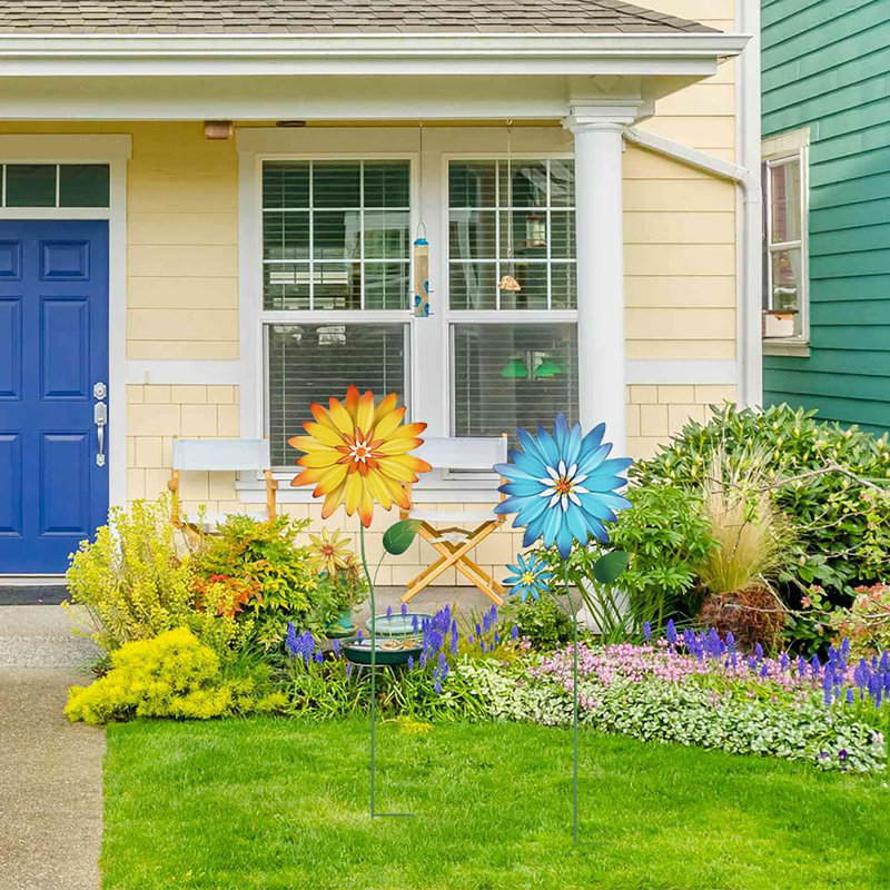 Ensemble de 2 piquets de jardin décoratifs en métal