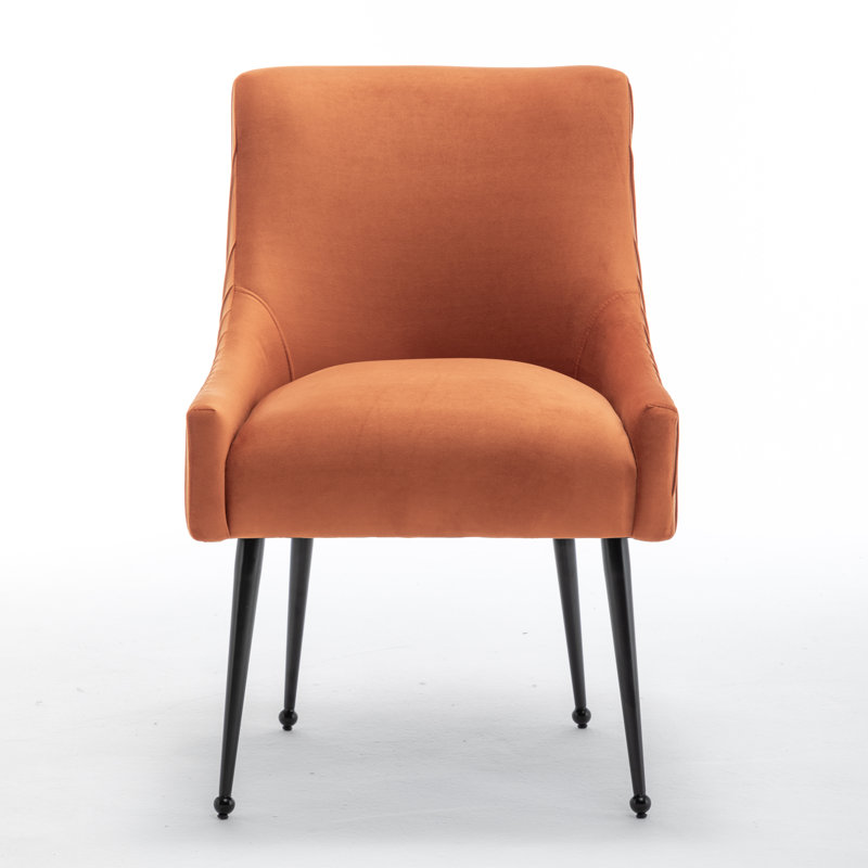 Axia Velvet Dining Chair, Orange, 4