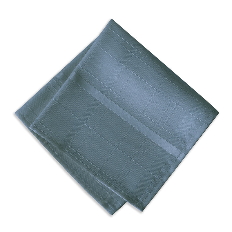 Ramiro Polyester Plaid Square Napkin, Blue Shadow