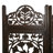 Rocade Wood Handmade Foldable Partition Carved 4 Panel Floral Partition Black Divider Screen
