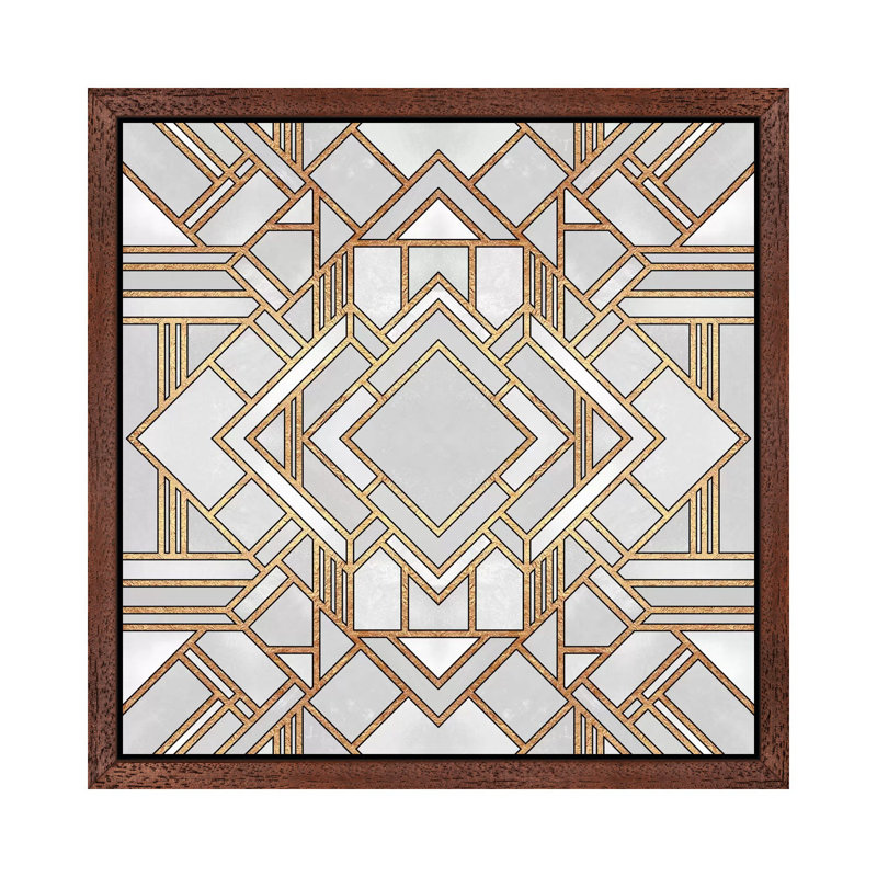 Art Deco I - Print on Canvas, 45.72 cm H x 45.72 cm W, Brown Framed