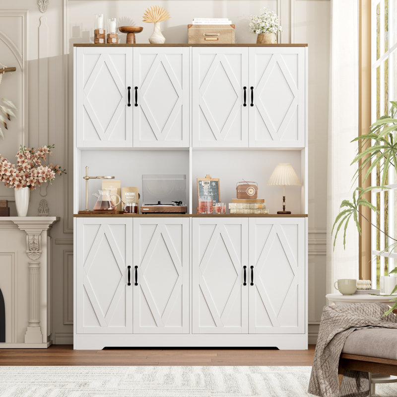 Grand garde-manger 71 po avec tablette à micro-ondes et armoire de rangement H 71 po