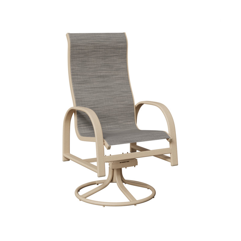 Chaise berçante pivotante à haut dossier Amma Luna, Mica perle, Aluminium Luna multicolore