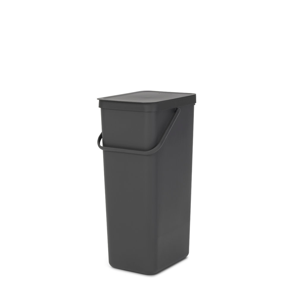 Brabantia Sort and Go 10.6gal Recycling Bin, Dark Gray