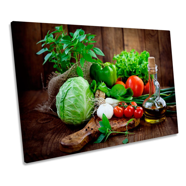 canvas geeks cooking kitchen café - wrapped canvas... Ebern Designs Kitchen Fresh Cooking Ingredients - Wrapped Canvas Art ...