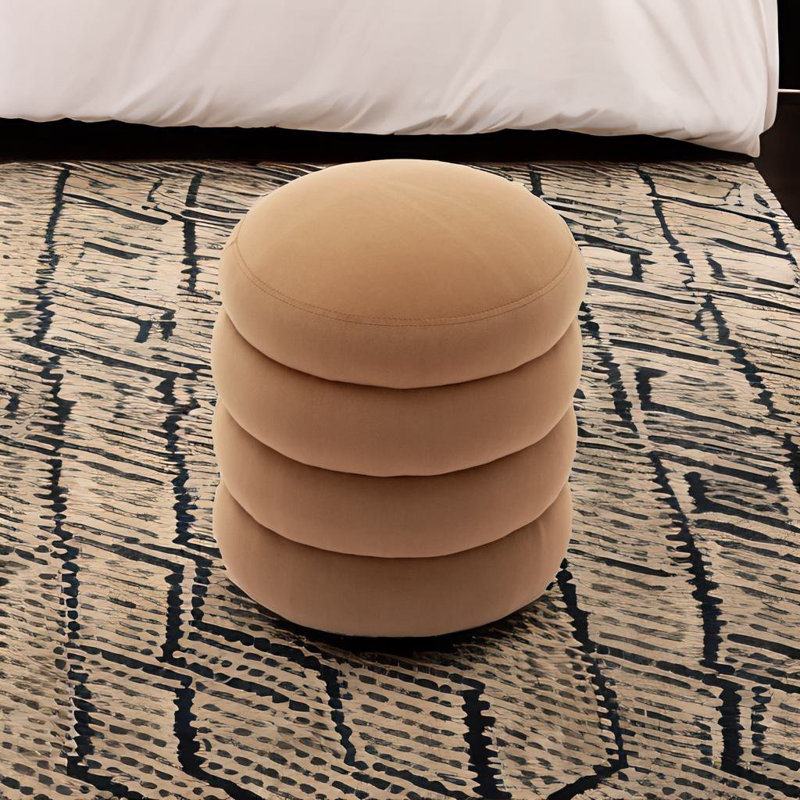 Jaeya Velvet Ottoman, Coffee Velvet