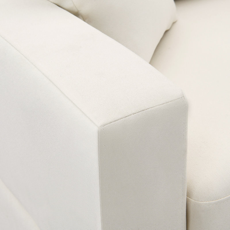 Upholstered Sectional Right Hand Facing, Beige 100% Linen