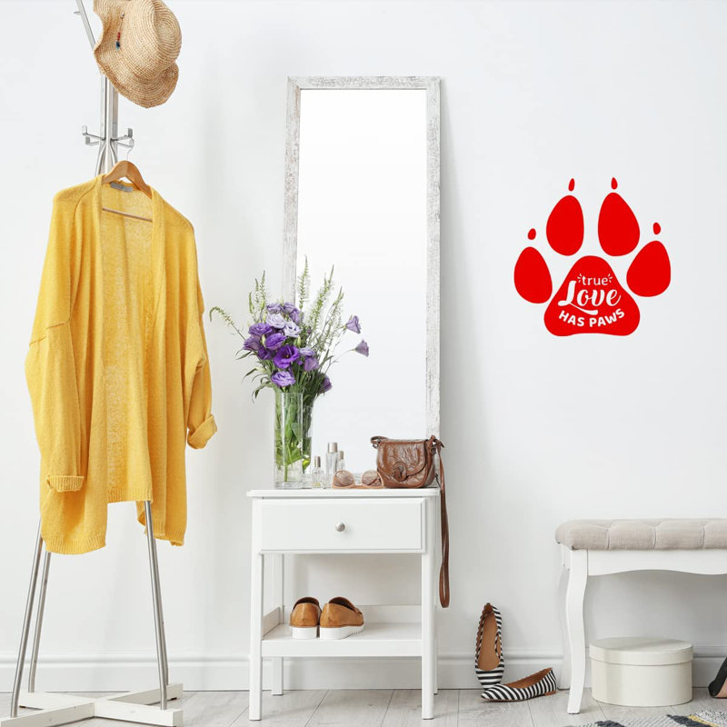 Adhésif décoratif «True Love Has Paws», Rouge, H 18 po x l 18 po