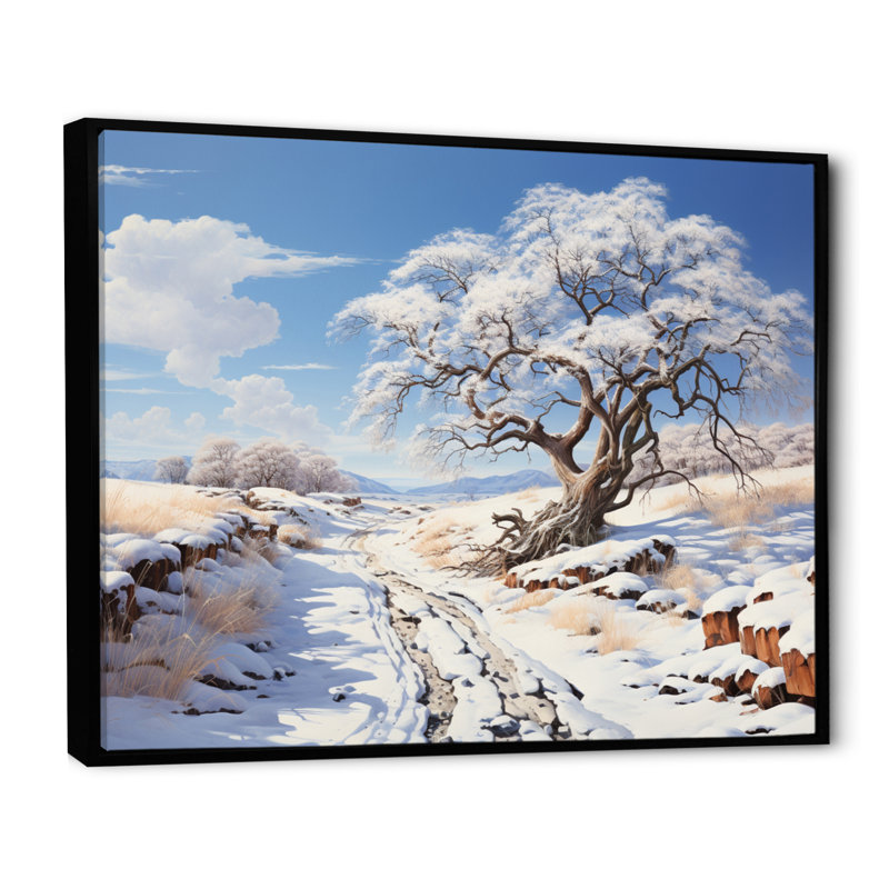 Décoration murale arbres blancs «Winter Tree Winters II» - 93, Noir, H 34 po x l 44 po x P 1,5 po