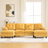 U-shaped Sectional Sofa 103.5" Chenille Fabric Couch with Dual Chaise Lounges, Storage Pockets and Armrest Pillows for Living Room-713185818