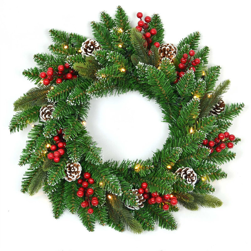 Faux PVC 46cm Christmas Wreath