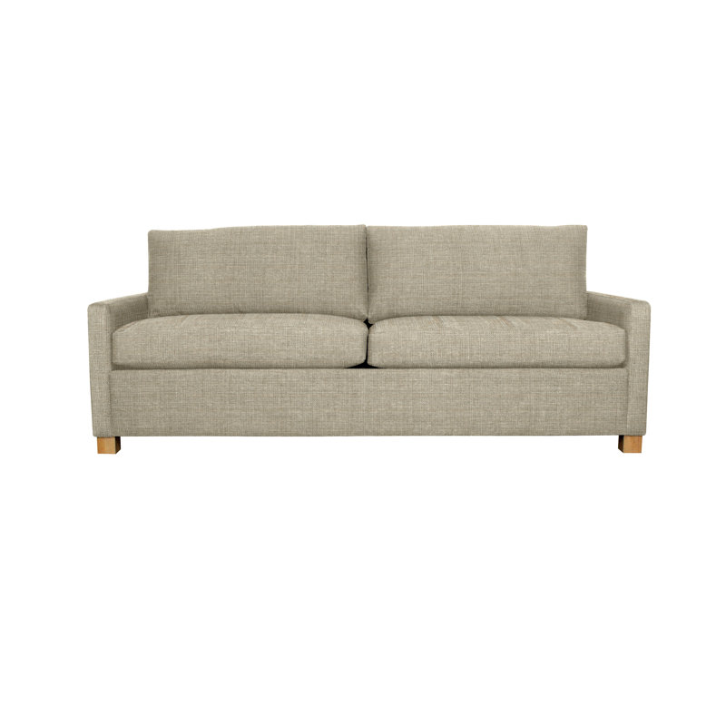 Louisa 87'' Square Arm Sofa Bed, Kanji Putty Performance Basketweave