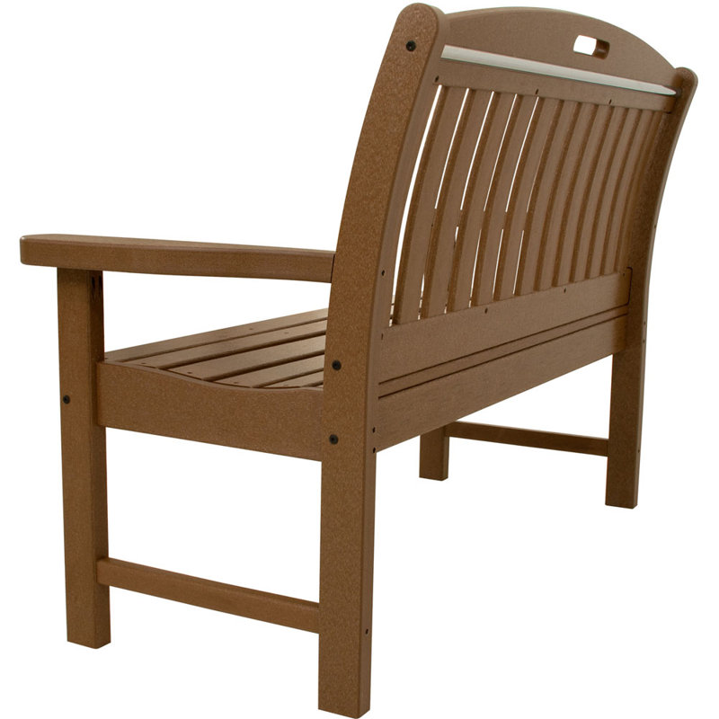 Stines Plastic Outdoor Bench, 37.5" H x 51.75" W x 25" D, Teak