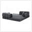 Canapé-lit convertible, canapé-lit pliant en tissu mélangé bicolore avec structure de forme fixe, canapé-lit de salon pour salon (noir moucheté)