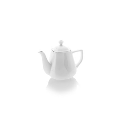 Mimoza dia.5,5 "h: 5,25" 25 oz. Théière ronde en porcelaine blanche