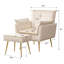 Fauteuil en velours capitonné avec repose-pieds Vaishal-1458133891