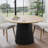 46" Two-tone Round Oak Dining Table with Solid Wood Pedestal Modern Kitchen Table for Living Room Dining Room Seats 4-2082075129-2082075131