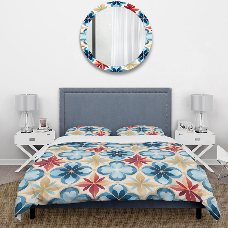 Ensemble de housse de couette Ramsati, Housse de couette pour très grand lit et 2 très, Formes géométriques 2