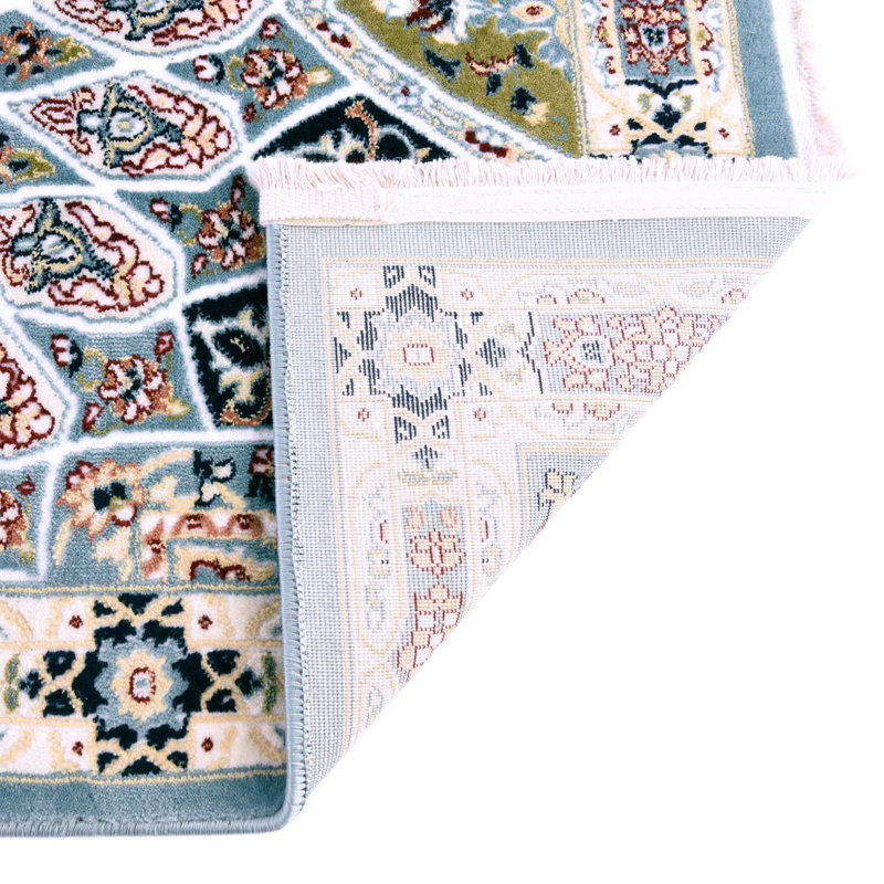 Tapis traditionnel Kelayeh de couleur turquoise, Rectangle 9 pi x 12 pi