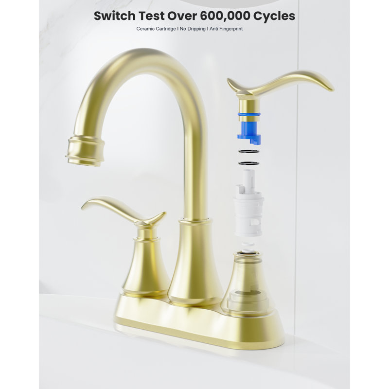 Degree Swivel Brushed Gold Faucet For Modern Bathrooms - Durable Metal For Everyday Use
