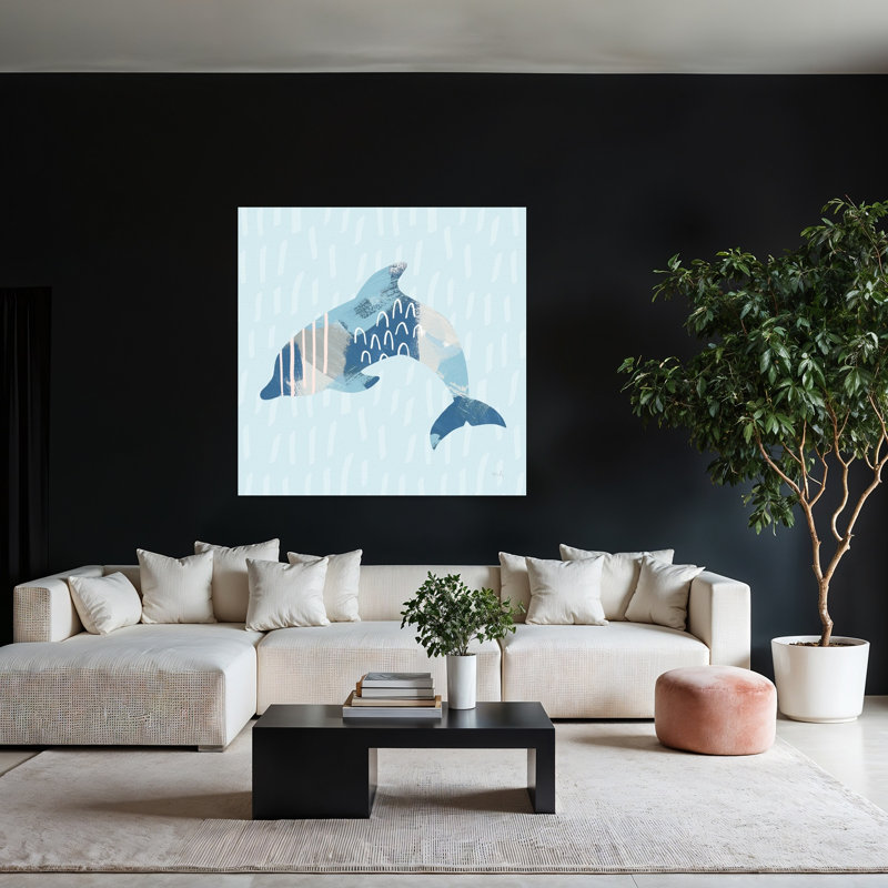 Coastal Cool III Dolphin Coastal Art, H 48 po x l 48 po