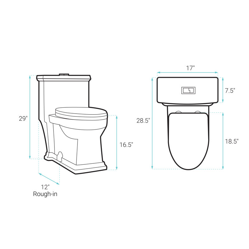 Voltaire One-Piece Elongated Toilet Dual-Flush 1.1/1.6 gpf, Top, Glossy White