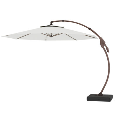 11FT Cantilever Umbrella with Base Outdoor Large Round Aluminum Offset Umbrella for Patio Garden Backyard