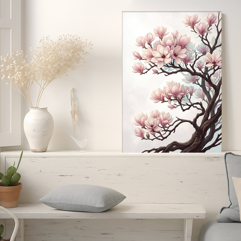 Art sur toile branches magnifiquement roses, 24"H x 16"W