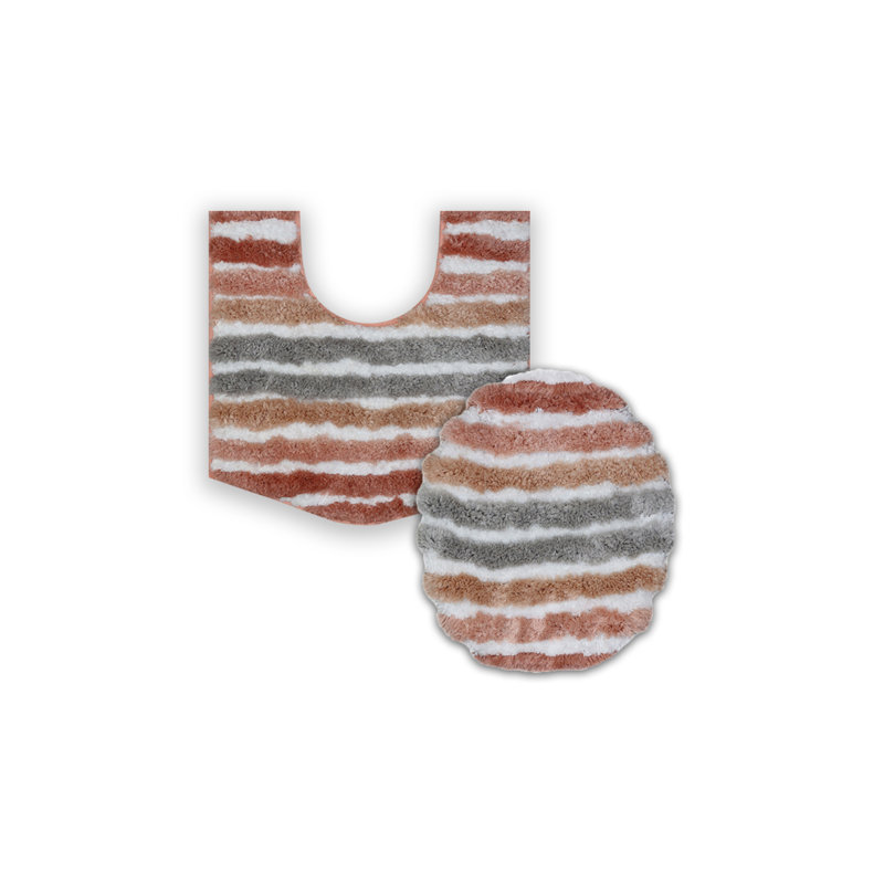 Bathroom Rugs Set of 5, Ultra Soft Microfiber Mats, Absorbent & Quick Drying, Non-Slip Rubber Backing, Machine Wash Bathroom Floor Mats for Tub, Shower, Sink – 17x24, 20x32, 21x54, 20x20, 24x40 Coral