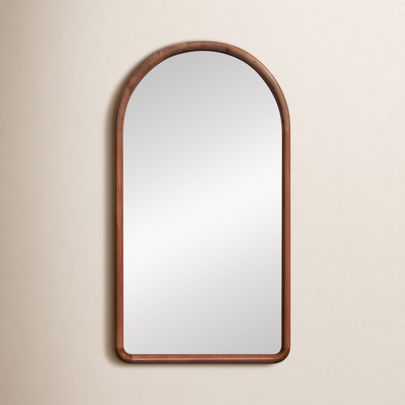 Brayson Wood Flat Mirror, Walnut Brown