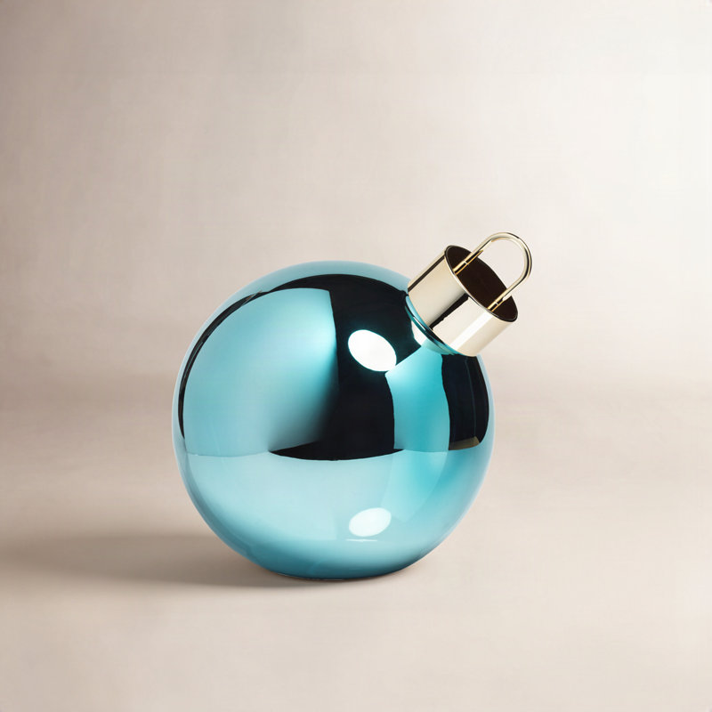 Ornement boule en verre, H 11,75 po x l 11,75 po x P 11,75 po, Bleu